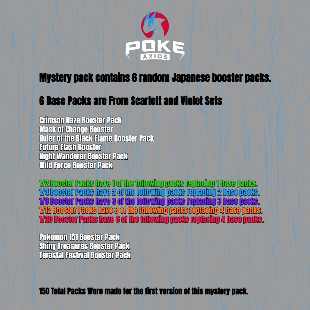 Poke Axios Mystery Pack – 6 Random Japanese Pokémon Booster Packs
