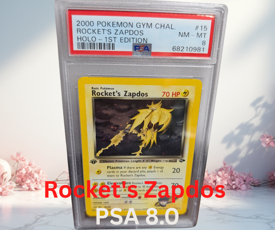 Pokemon Rockets Zapdos Gym Challenge PSA 8